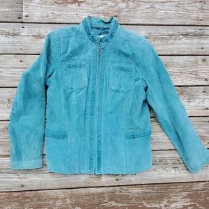 🔥Turquoise Leather Jacket M🔥😲